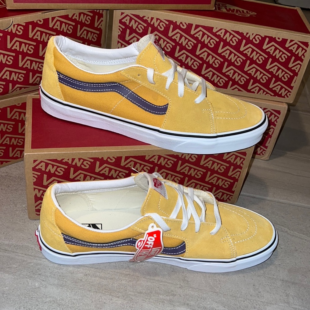 🔥 VANS SK8 LOW HONEY GOLD PURPLE SNEAKERS FOR MEN 🔥 - Picture 3 of 11